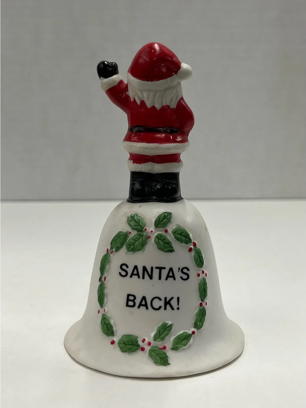 Vintage “Santa’s Back” ceramic bell